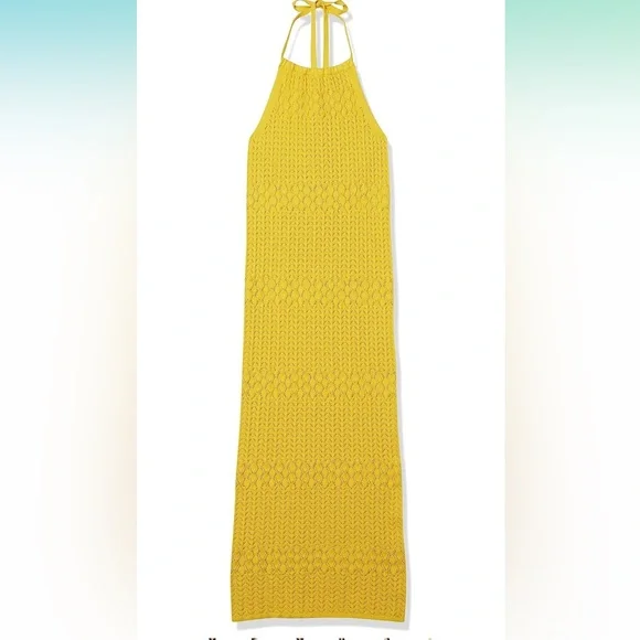 slim fit dress slacks White Crochet Halter Neck Sheer Midi Dress